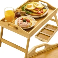 Småbord>Sängbricka / Frukostbricka för säng i Bambu – Fällbar med Laptopfunktion