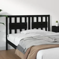 vidaXL Sängar>Sänggavel svart 125,5x4x100 cm massiv furu