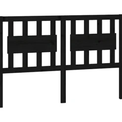 vidaXL Sängar>Sänggavel svart 125,5x4x100 cm massiv furu