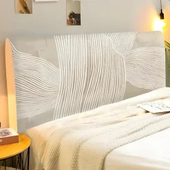 Sängar>Sänggavelöverdrag 160 cm, Stretch Sänggavelöverdrag, Modernt Beige Sänggavel Skydd Överdrag Avtagbart och Tvättbart, Dammtätt 150-170 cm