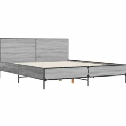 vidaXL Sängar>Sängram grå sonoma 135x190 cm konstruerat trä och metall