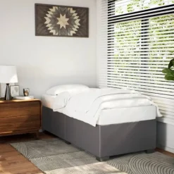 vidaXL Sängar>Sängram grå 100x200 cm konstläder