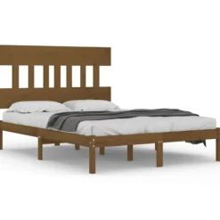 vidaXL Sängar>Sängram honungsbrun massivt trä 200x200 cm