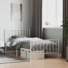 vidaXL Sängar>Sängram med huvudgavel och fotgavel vit metall 100x190 cm