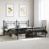 vidaXL Sängar>Sängram med huvudgavel och fotgavel svart metall 183x213 cm