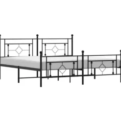 vidaXL Sängar>Sängram med huvudgavel och fotgavel svart metall 183x213 cm
