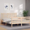 vidaXL Sängar>Sängram med huvudgavel 160x200 cm massivt trä
