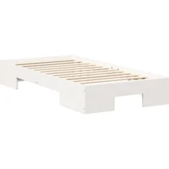 vidaXL Sängar>Sängram med lagring Vit 75 x 190 cm Massiv furu