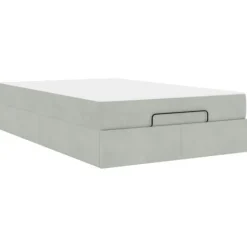 vidaXL Sängar>Sängram med madrass med madrass 2 pcs Ljusgrå Sammet