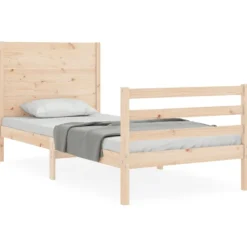 vidaXL Sängar>Sängram med sänggavel massivt trä