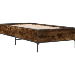 vidaXL Sängar>Sängram rökfärgad ek 90x190 cm konstruerat trä och metall