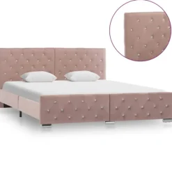 vidaXL Sängar>Sängram rosa sammet 160x200 cm