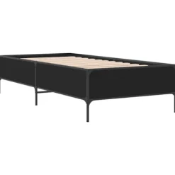 vidaXL Sängar>Sängram svart 100x200 cm konstruerat trä och metall