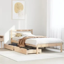 vidaXL Sängar>Sängram utan madrass 75x190 cm massiv furu