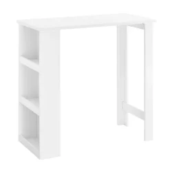SoBuy Balkongmöbler>Barbord med 3 hyllor i vitt 112x57x106cm, modern FWT17-II-W