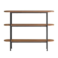 SoBuy Hyllor>Entrékonsol med 3 hyllor i brun 110x25x85cm, industriell FSB67-WS