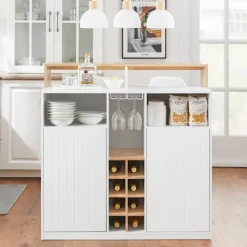 SoBuy Köksö>Köksö med 2 dörrar i träfärg 105x60x105cm, klassisk KNL07-WN