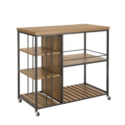 SoBuy Köksö>Köksö med 5 hyllor i brun 110x45x91cm, industriell SVW18-F