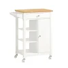 SoBuy Köksö>Köksvagn med 1 låda i vit 67.5x40x86.5cm, modern FKW46-WN