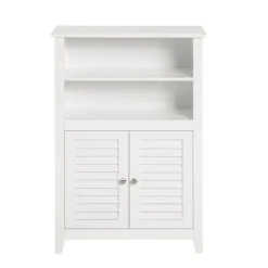 SoBuy Skåp>Lågt badrumsskåp med 2 dörrar i vitt 60x25.5x90cm, klassisk BZR13-W