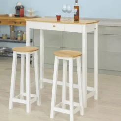 SoBuy Matgrupper>Matgrupp, Barbord och 2 stolar, FWT50-WN