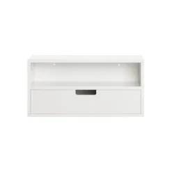 SoBuy Sängar>Sänghylla med 1 låda i vitt 45x25x22cm, funktionell NKD03-W