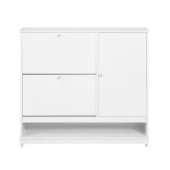 SoBuy Skåp>vit skåp för skor med 2 dörrar 102x24x96cm, modern FSR114-W