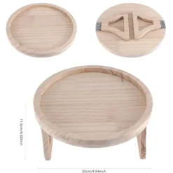 Småbord>Soffa Armstöd Clip Bord, Naturligt Trä Soffa Armstöd Organizer för Soffa Armstöd, Rund