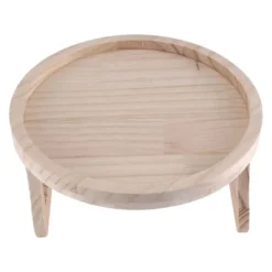 Småbord>Soffa Armstöd Clip Bord, Naturligt Trä Soffa Armstöd Organizer för Soffa Armstöd, Rund