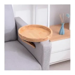 Småbord>Soffa bricka bord soffarm armstöd klämma på bricka trä soffa bricka praktisk tv bricka för fjärrkontroll kaffe