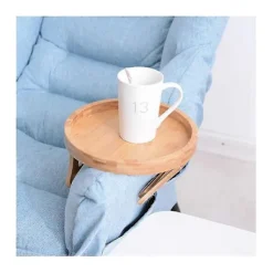 Småbord>Soffa bricka bord soffarm armstöd klämma på bricka trä soffa bricka praktisk tv bricka för fjärrkontroll kaffe