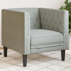 vidaXL Fåtöljer>Soffa Ljusgrå 74,5 x 71 x 70,5 cm Sammet