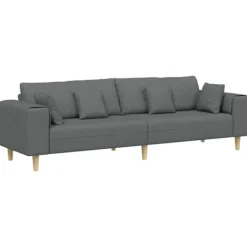 vidaXL Soffor>Soffa med kudde Mörkgrå 250 x 77 x 76 cm tyg