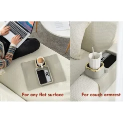 Soffbord>Soffa Mugghållare Bricka, Silikon Anti-Spill och Anti-Slip Soffa Dryckeshållare, Stark och Viktad Telefon/Fjärrkontroll/Snacks Soffa Mugghållare
