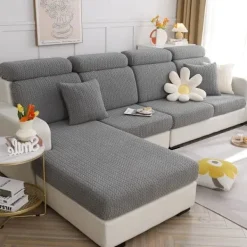 Soffor>Soffa Sittdyna Kuddfodral - Universal Stretch Sofföverdrag Soffdynfodral L-Form, Mjukt Soffa Sittdynfodral Soffschäslongskydd