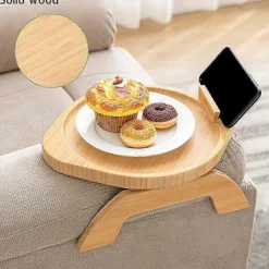 Småbord>Soffarmsbord Soffarmstöd Bricka Soffarmstöd med 360° Roterbar för Att Äta Rund