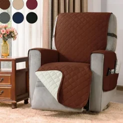 DMstore Stolar>Soffaöverdrag Fåtölj Skyddande Överdrag Med Sidofickor Allt-i-ett Recliner StolBY S