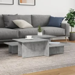 vidaXL Soffbord>Soffbord 2 delar betonggrå konstruerat trä