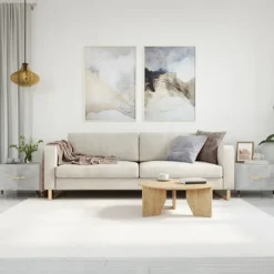 vidaXL Soffbord>Soffbord 2 st betonggrå 50x50x40 cm konstruerat trä