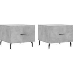 vidaXL Soffbord>Soffbord 2 st betonggrå 50x50x40 cm konstruerat trä