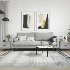 vidaXL Soffbord>Soffbord 2 st grå sonoma 50x50x40 cm konstruerat trä