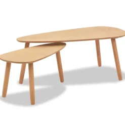 vidaXL Soffbord>Soffbord 2 st massiv furu brun