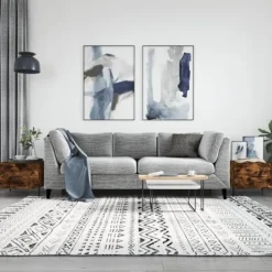 vidaXL Soffbord>Soffbord 2 st rökfärgad ek 50x50x40 cm konstruerat trä