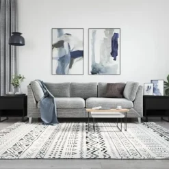 vidaXL Soffbord>Soffbord 2 st svart 50x46x50 cm konstruerat trä