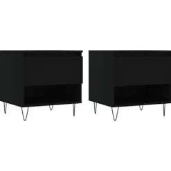 vidaXL Soffbord>Soffbord 2 st svart 50x46x50 cm konstruerat trä