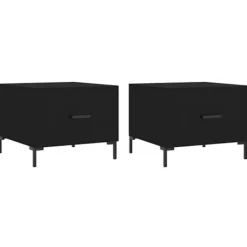 vidaXL Soffbord>Soffbord 2 st svart 50x50x40 cm konstruerat trä