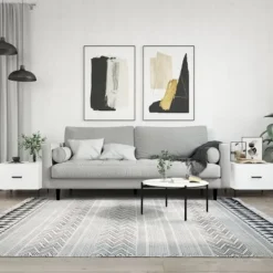 vidaXL Soffbord>Soffbord 2 st vit högglans 50x50x40 cm konstruerat trä