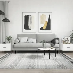 vidaXL Soffbord>Soffbord 2 st vit högglans 50x50x40 cm konstruerat trä