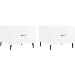 vidaXL Soffbord>Soffbord 2 st vit högglans 50x50x40 cm konstruerat trä