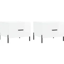 vidaXL Soffbord>Soffbord 2 st vit högglans 50x50x40 cm konstruerat trä